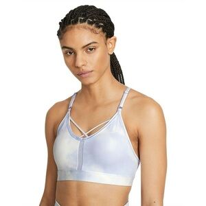 Nike Strappy Sports Bra Lavender Lilac White Tie Dye Cloud Mesh Indy Icon Clash